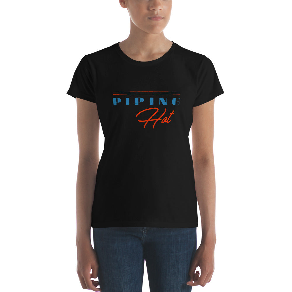 Black Piping Hot Women's Graphic T-Shirt by Snaxtime