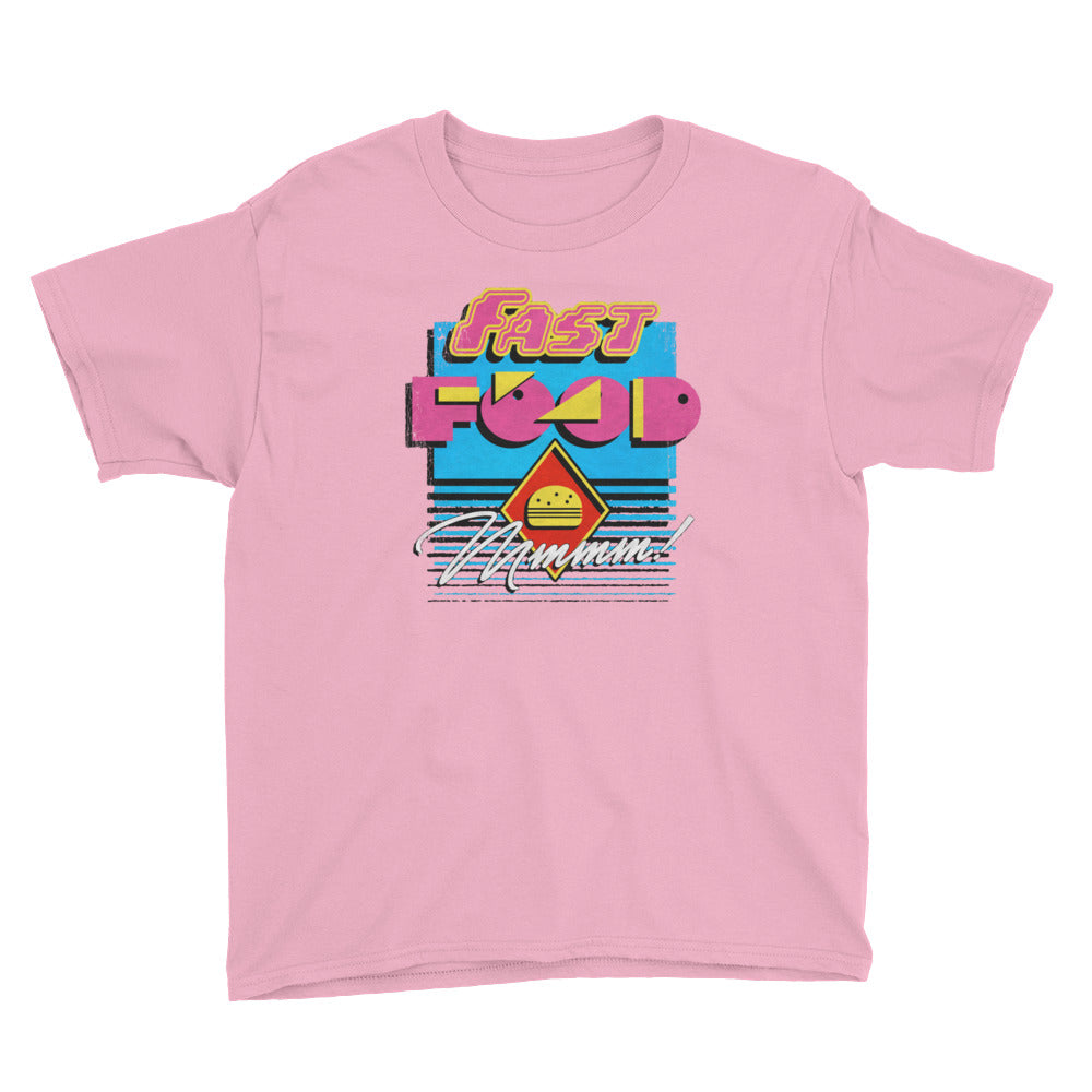 Charity Pink 90s Fast Food Youth Short Sleeve T-Shirt by Snaxtime