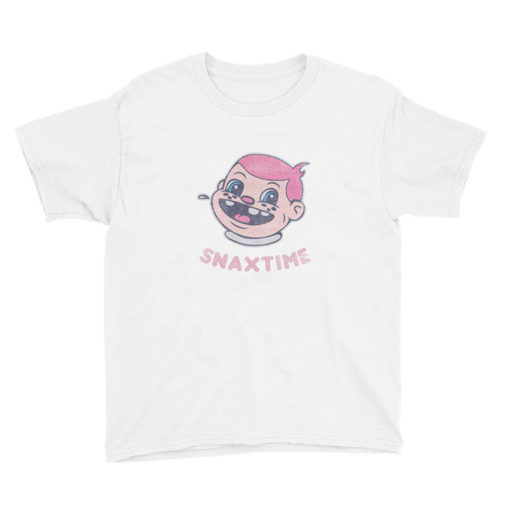 White Snaxtime Original Youth Short Sleeve T-Shirt by Snaxtime