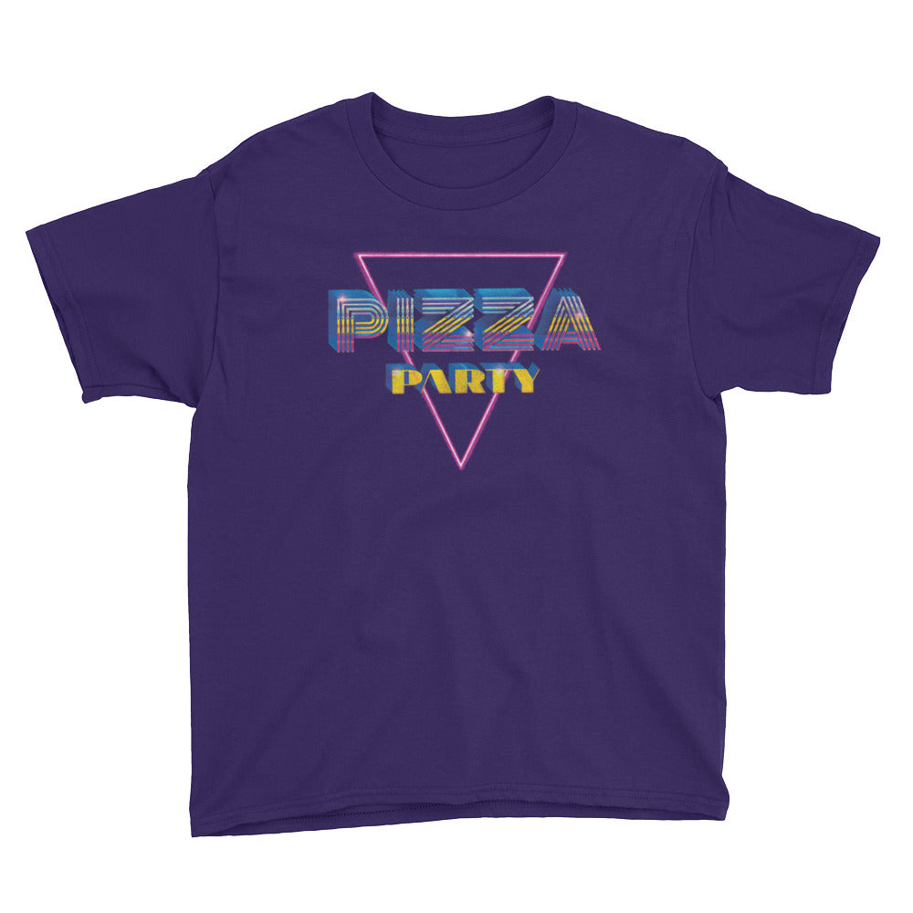 Purple Pizza Party Youth Short Sleeve T-Shirt by Snaxtime