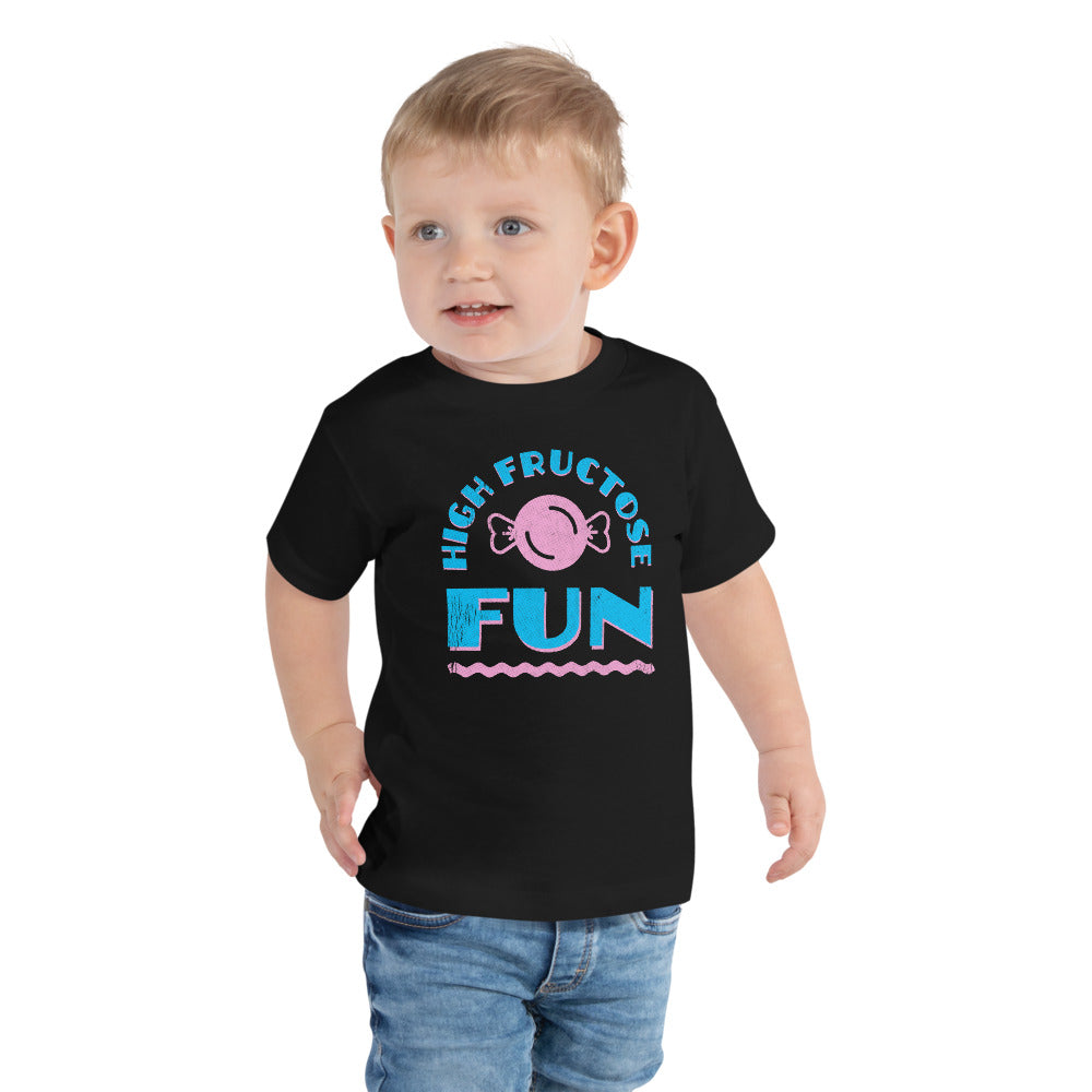 Black High Fructose Fun Graphic Toddler T-Shirt by Snaxtime