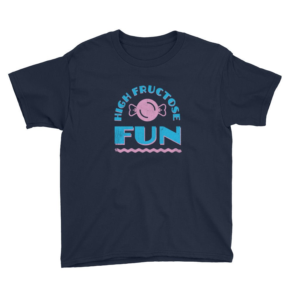 Navy High Fructose Fun Youth Short Sleeve T-Shirt by Snaxtime