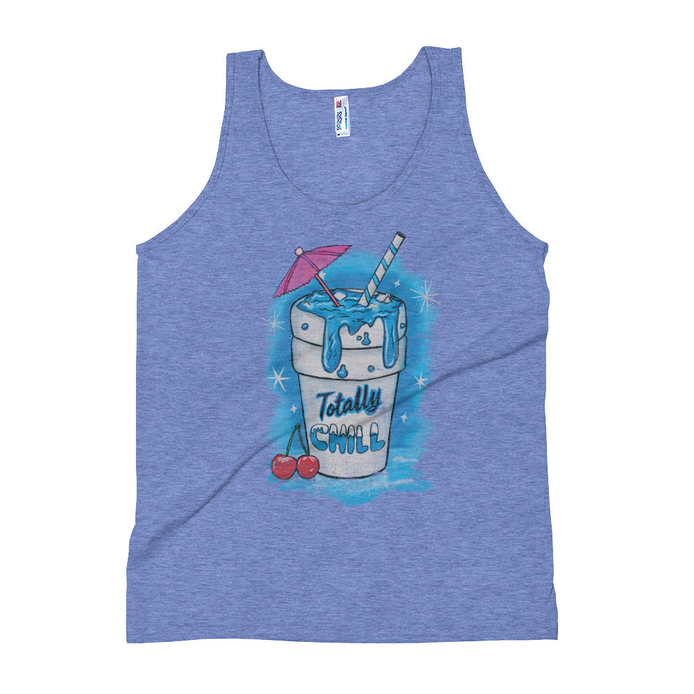 Athletic Blue Totally Chill Unisex Premium Tri Blend Tank Top by Snaxtime