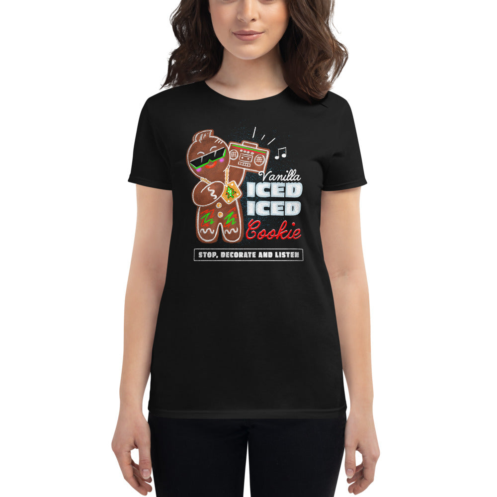 Black Vanilla Ice-d Gingerbread Cookie Women's Graphic T-Shirt by Snaxtime