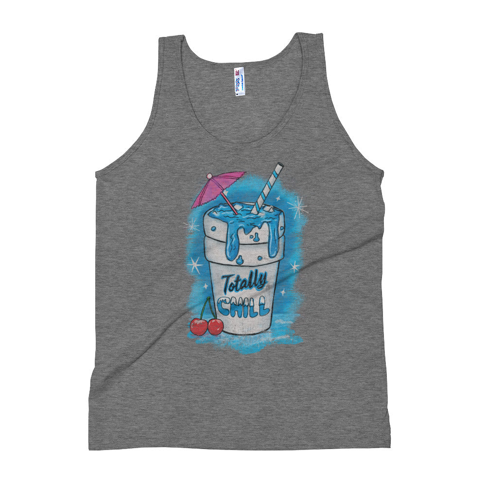 Athletic Grey Totally Chill Unisex Premium Tri Blend Tank Top by Snaxtime